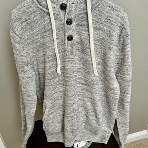 H&M Heather Gray Button-Up Hoodie